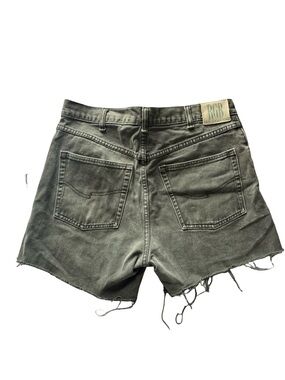 Vintage RGB Green Wash Cutoff Denim Shorts High Rise Distressed Size 32